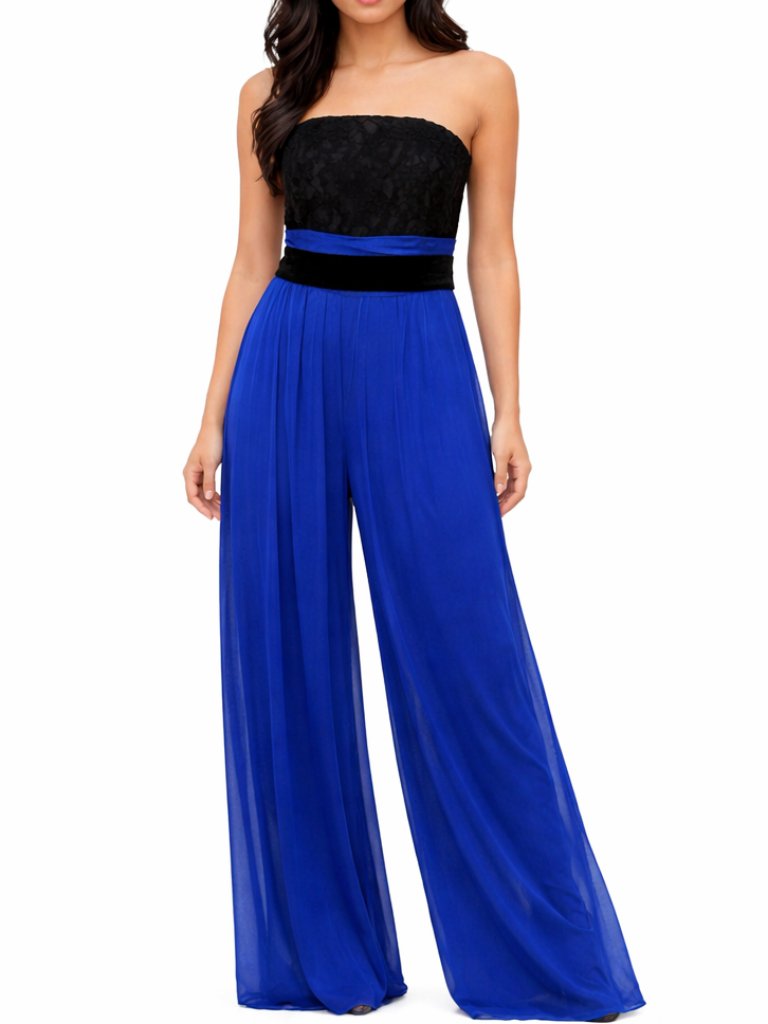 Nwt Spazio Strapless Pleated Jumpsuit Flawed Gem | Size 6